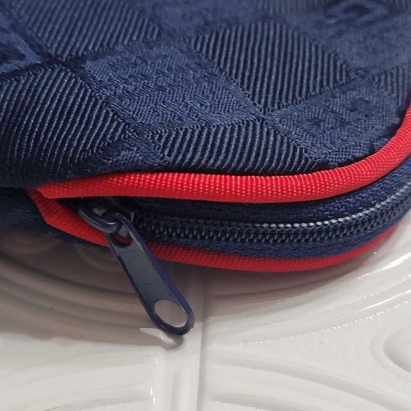 Givenchy Monogram Navy Blue & Red Small Travel Cosmetic Toiletries Makeup Bag - Picture 5 of 7